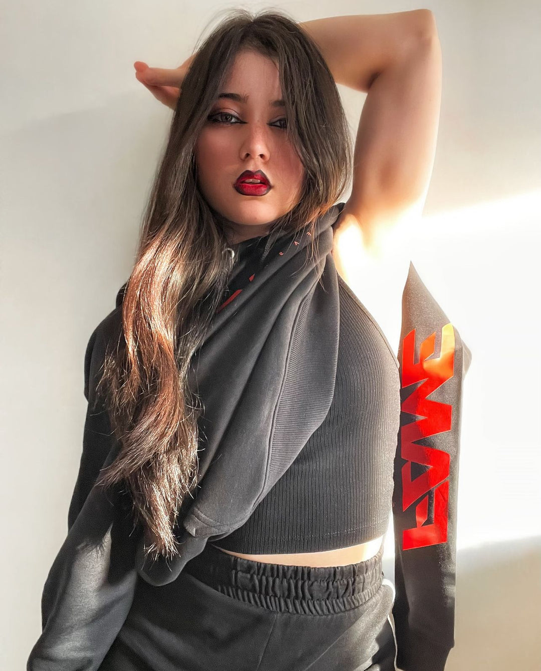 Hoodie Fame Basic Black/Red