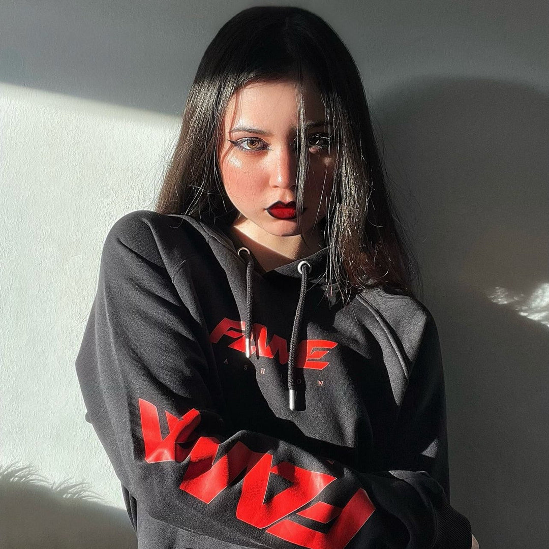 Hoodie Fame Basic Black/Red
