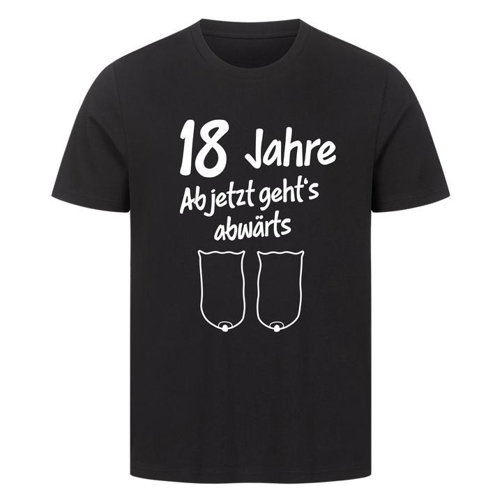 "Ab jetzt geht's abwärts" Premium T-Shirt PERSONALISIERBAR