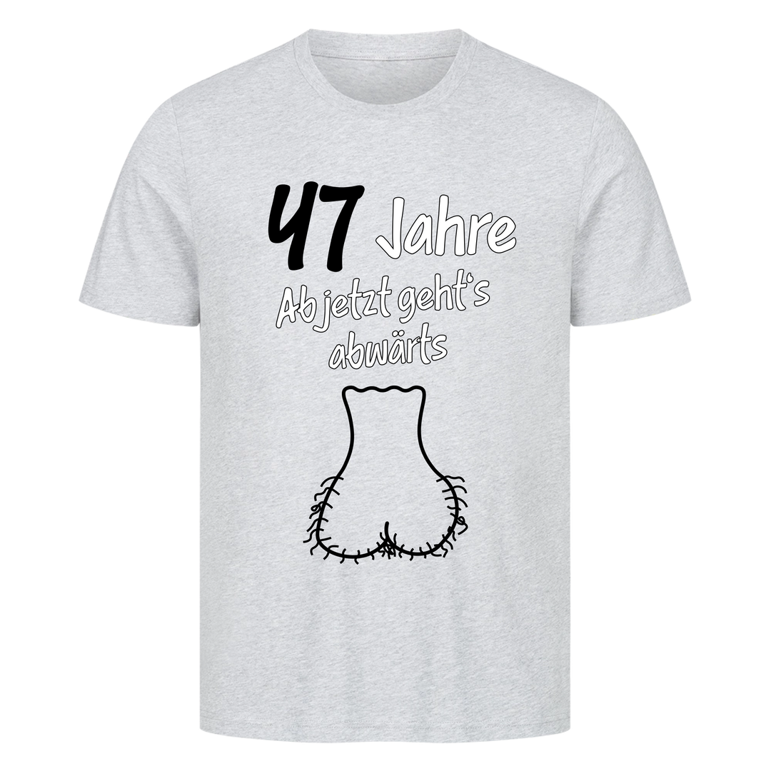 "Ab jetzt geht's abwärts" Premium T-Shirt PERSONALISIERBAR