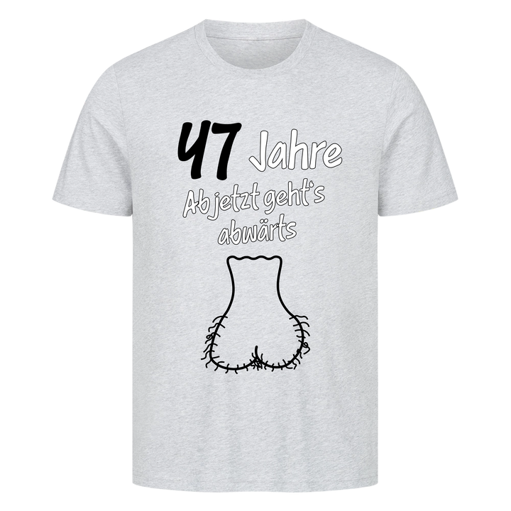 "Ab jetzt geht's abwärts" Premium T-Shirt PERSONALISIERBAR