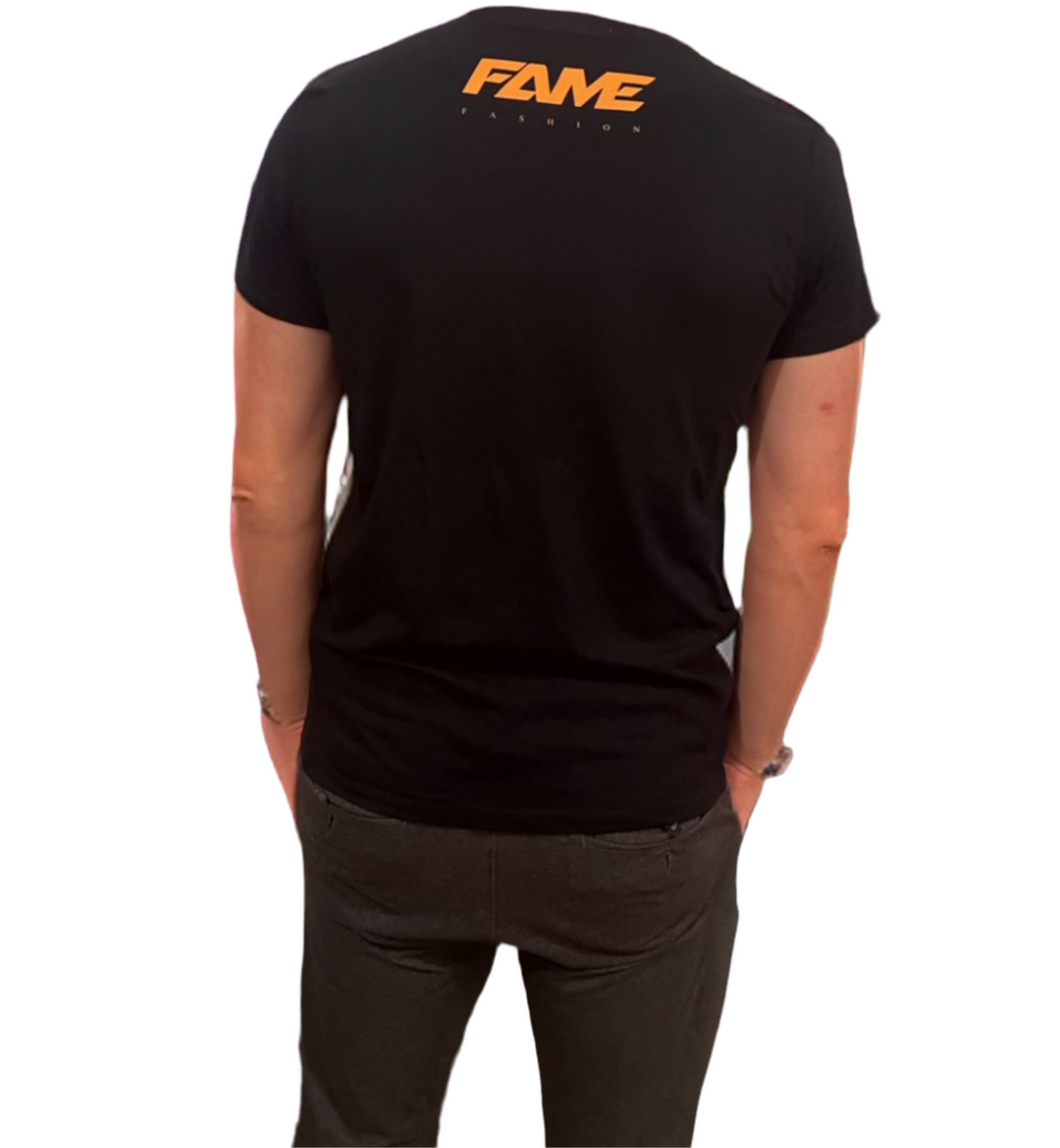 T-Shirt Fame Fashion Basic Black & Orange