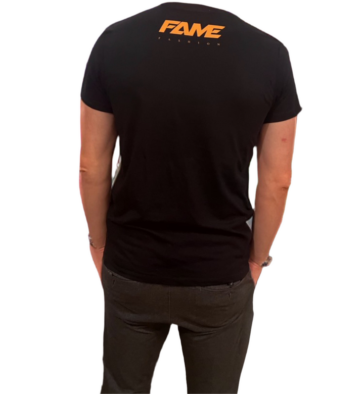 T-Shirt Fame Fashion Basic Black & Orange