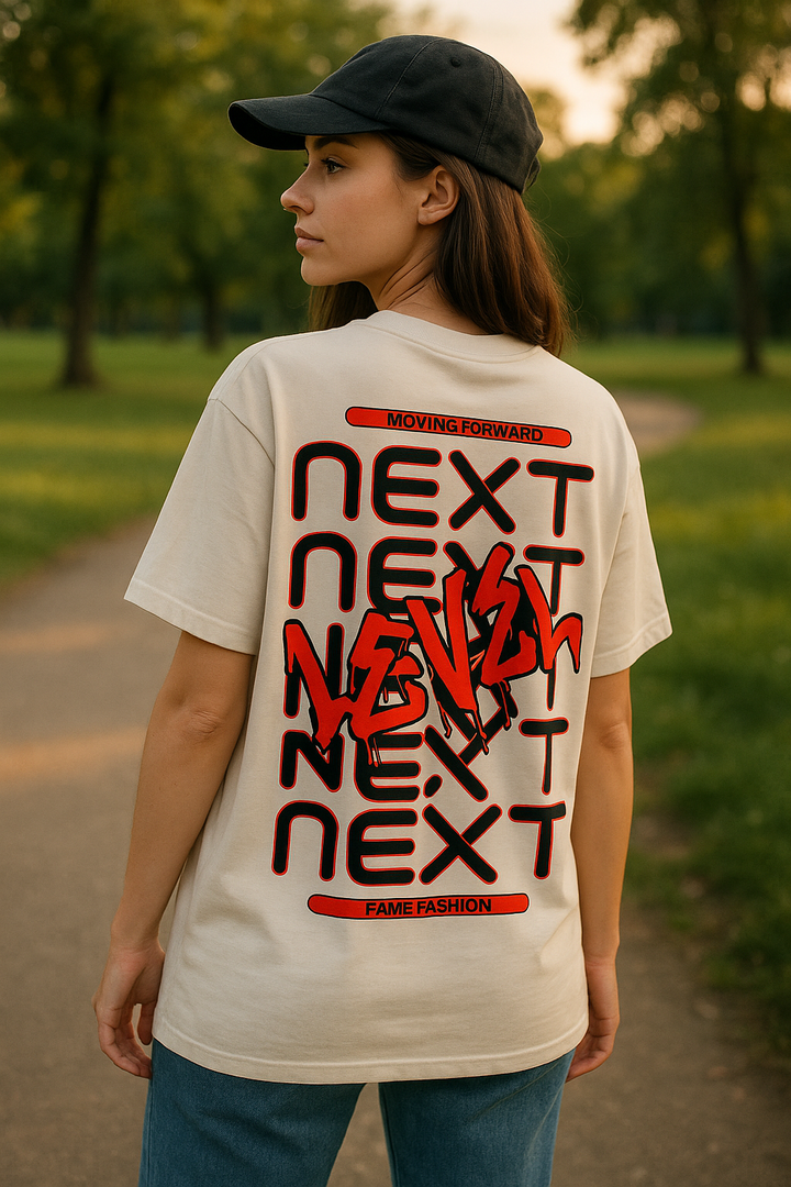 "NEXT LEVEL-Black/Red" oversized shirt