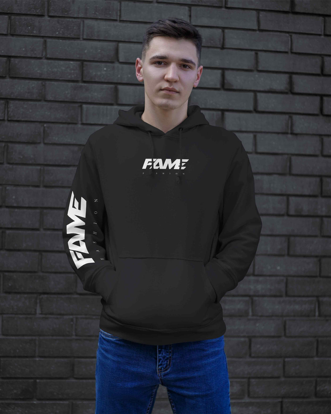 Hoodie Fame Basic Black/White