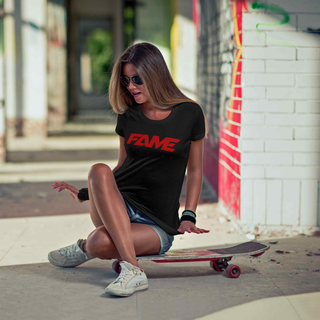 T-Shirt Fame Fashion Black & Red