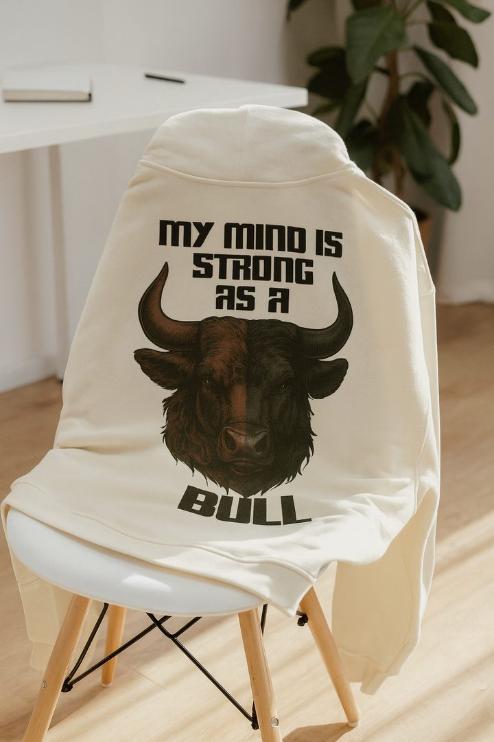 Strong as a Bull-brown Oversized Hoodie