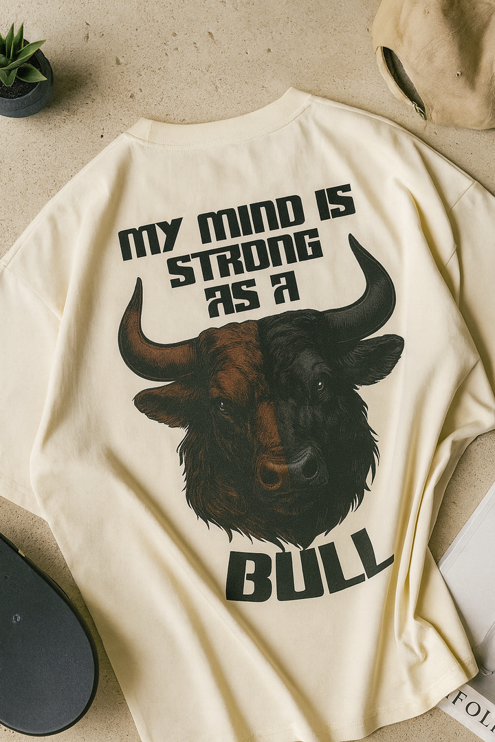 Strong as a Bull-brown Oversized Shirt