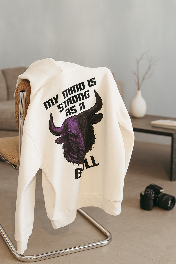 Strong as a Bull-purple Oversized Hoodie