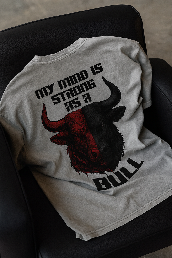 Strong as a Bull-red Oversized Shirt