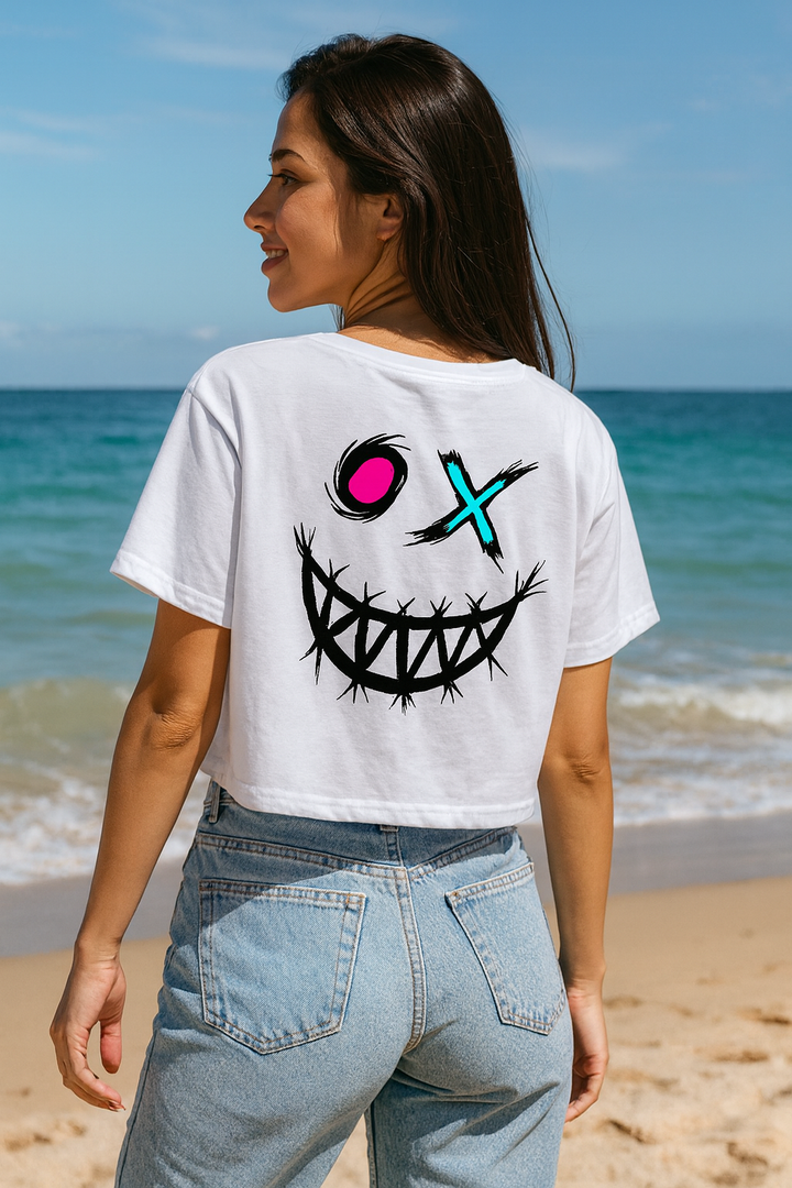 Scary Emoji Cropped Tee