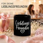 Lieblings Freundin Schwarze glänzende Tasse