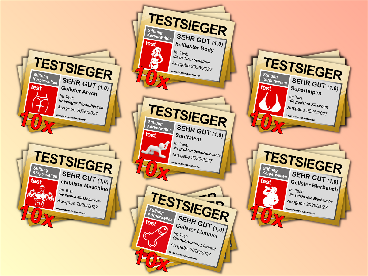 TESTSIEGER – Körper mit Bestnote - Malle Sticker-Set (70 Sticker)