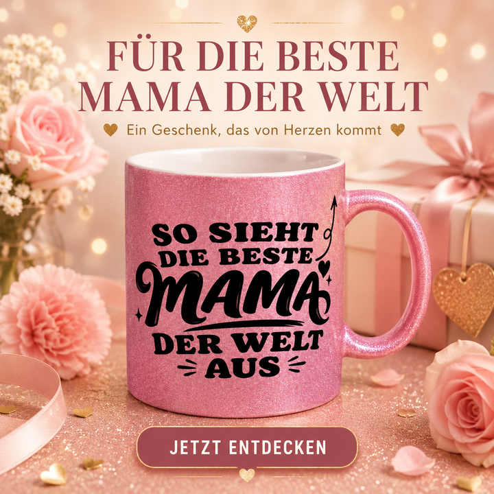 Beste Mama .. Glitzer-Tasse