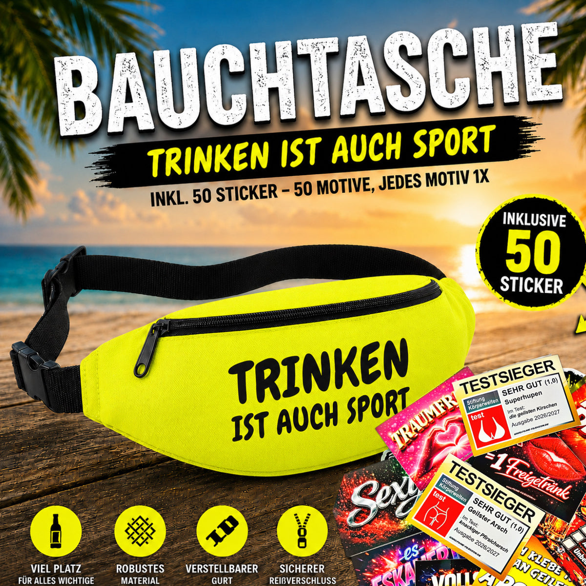Bauchtasche gefüllt mit 1 MEGA-Bundle Sticker-Set (50 Sticker-Motive je 1x)