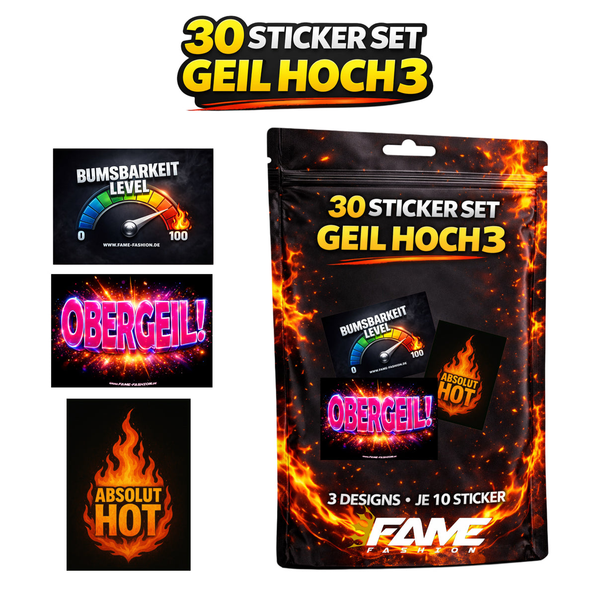 Geil hoch 3 - Malle Sticker-Set (30 Sticker)