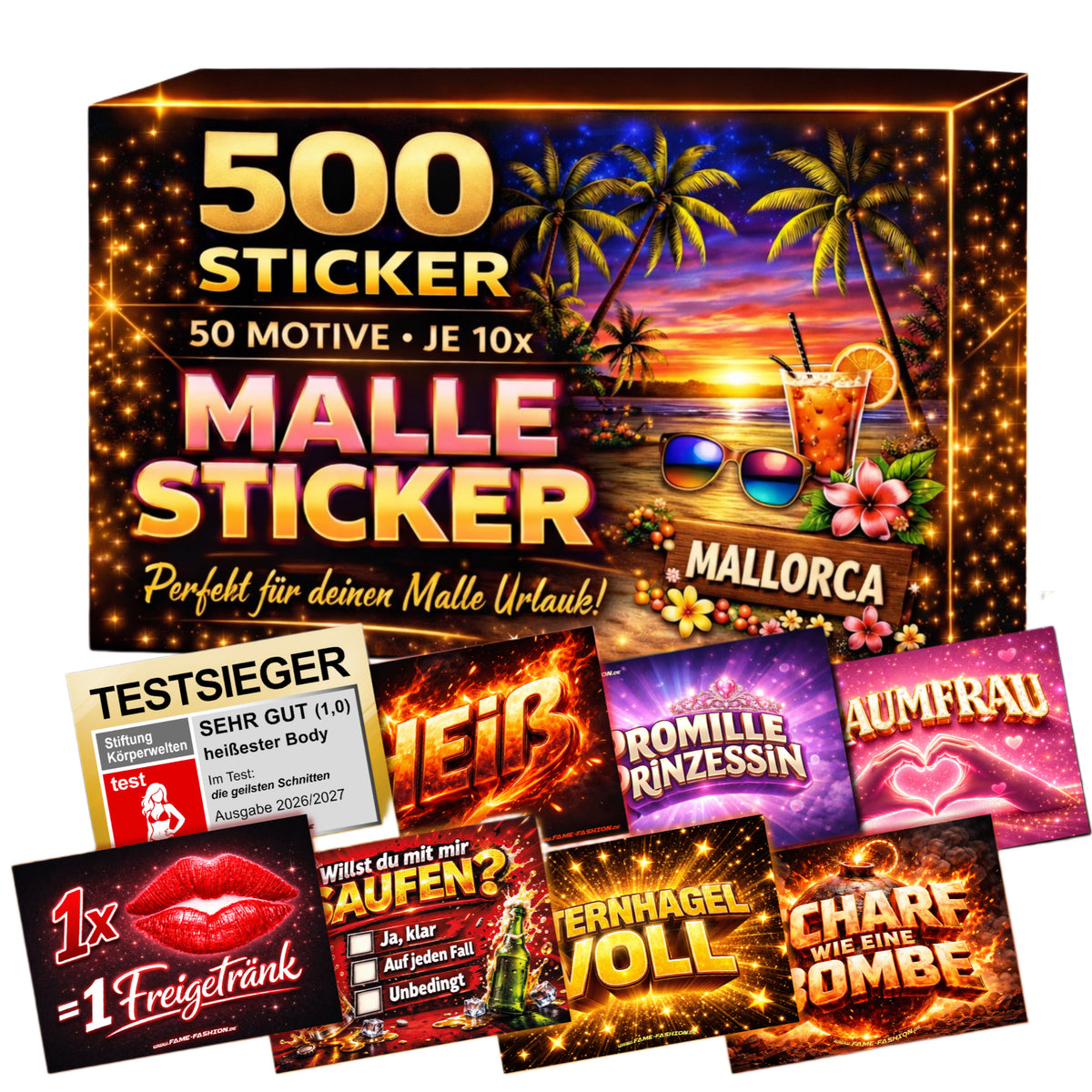 MEGA-Bundle - Malle Sticker Set (50 Motive)