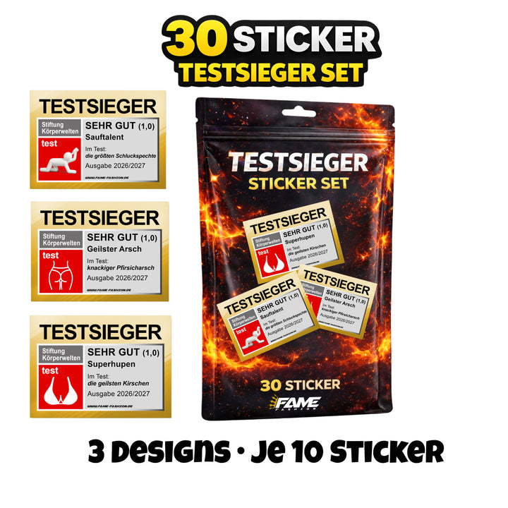 TESTSIEGER Malle Sticker-Set (30 Sticker)
