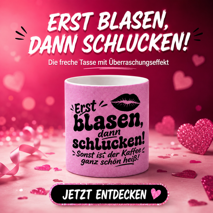 Erst Blasen ... Glitzer-Tasse