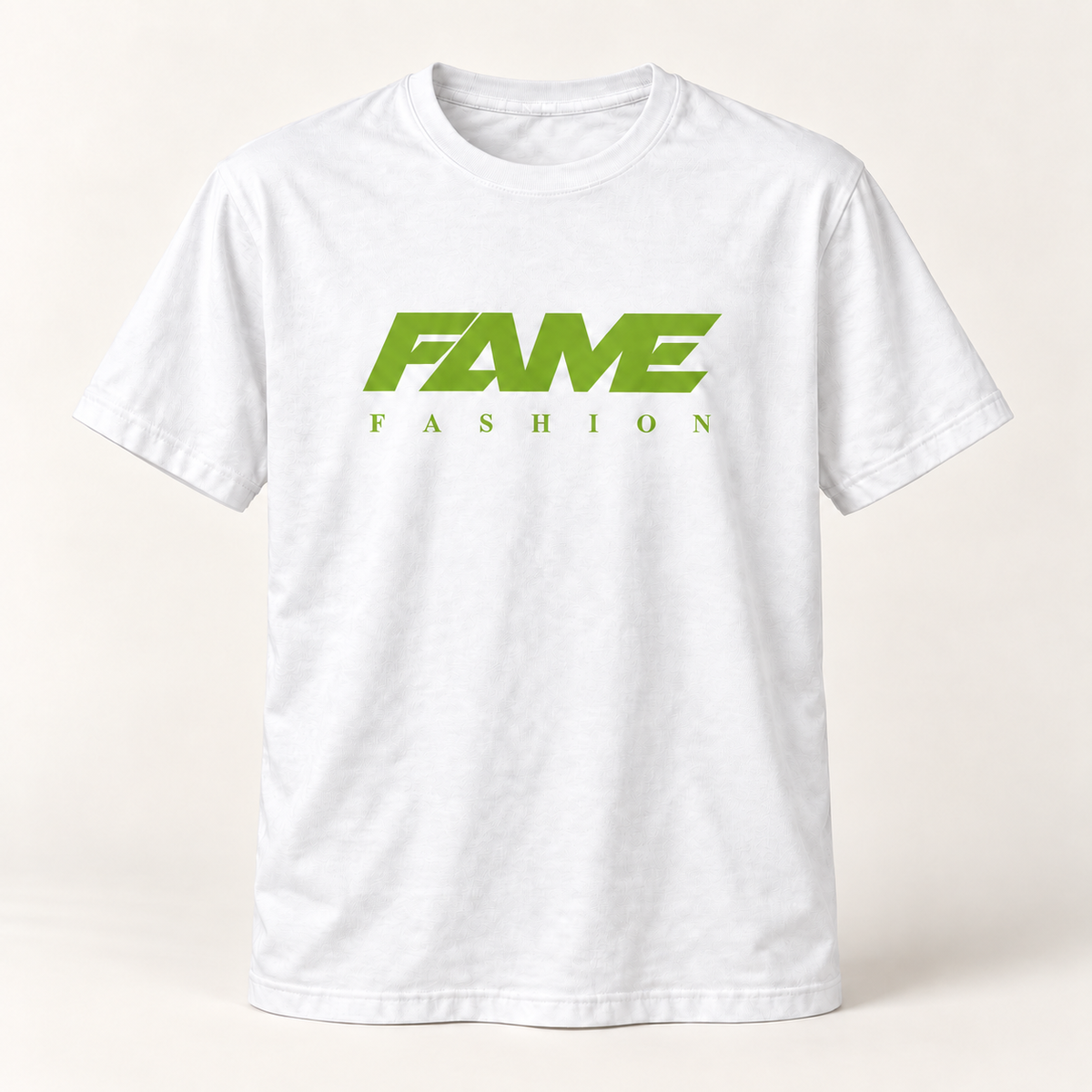 T-Shirt Fame Fashion White & Green Striped