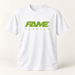 T-Shirt Fame Fashion White & Green Striped