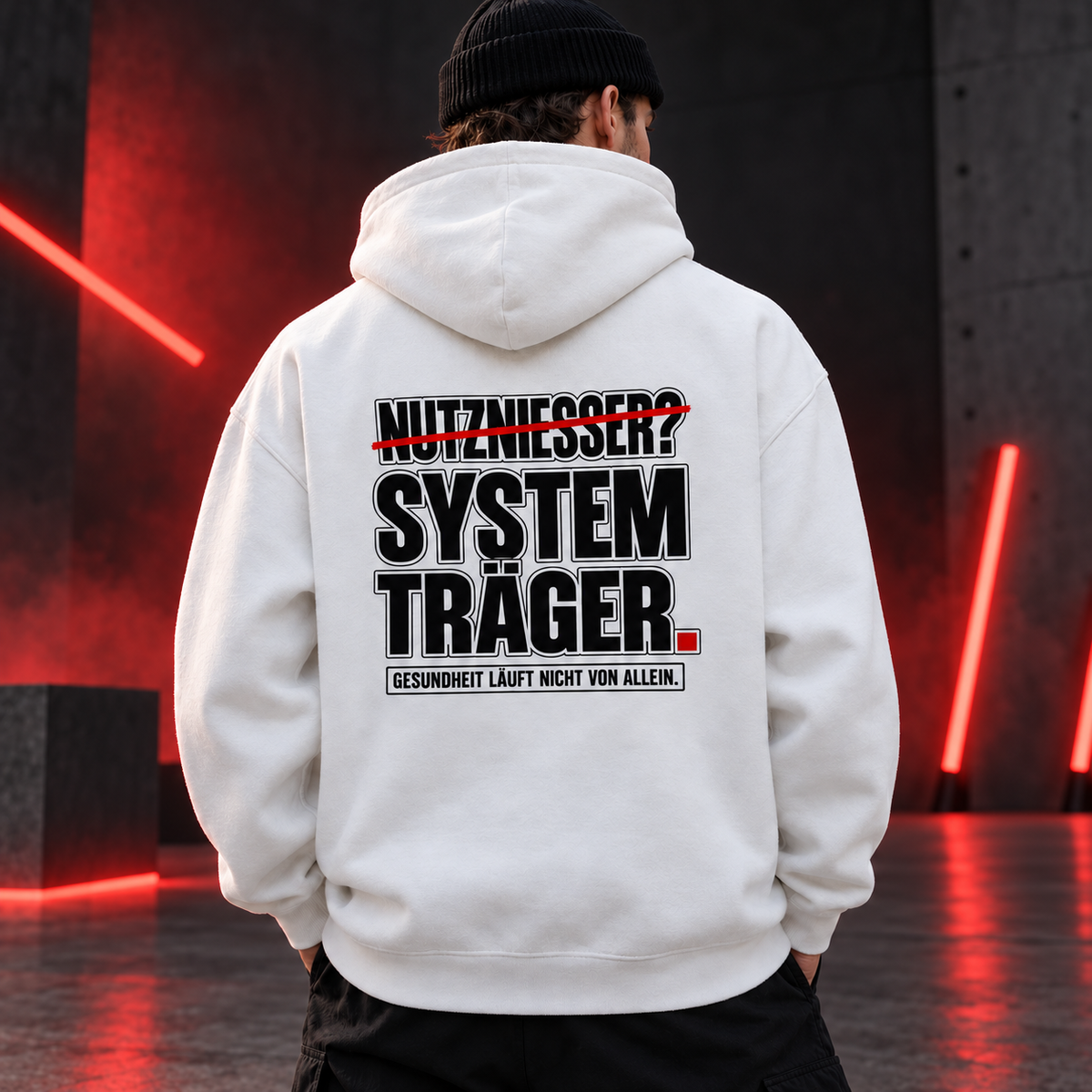 Nutzniesser 2.0 (Druck Hinten) Oversized Hoodie