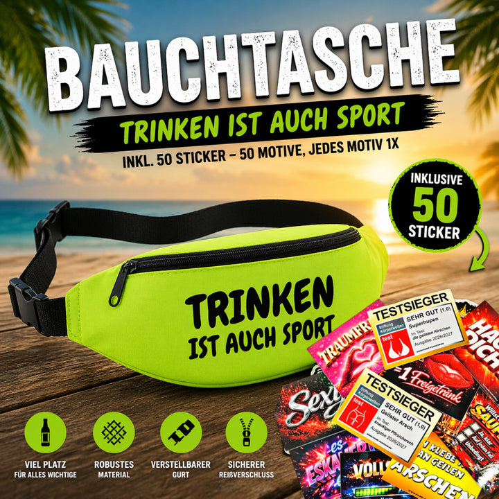 Bauchtasche gefüllt mit 1 MEGA-Bundle Sticker-Set (50 Sticker-Motive je 1x)