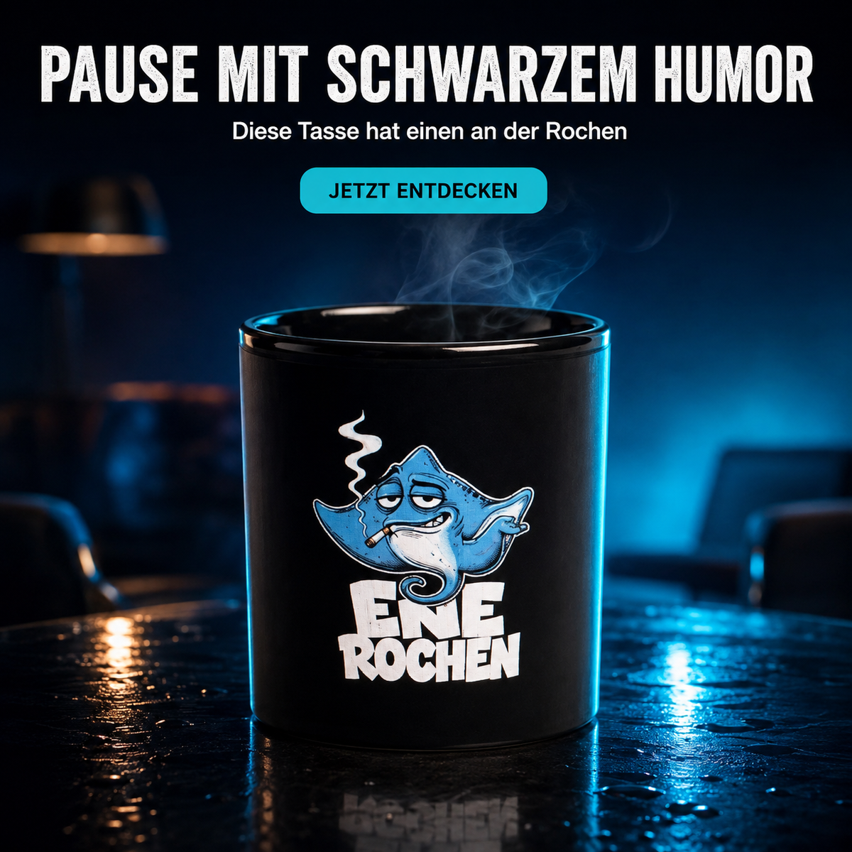 Ene Rochen ...Schwarze glänzende Tasse