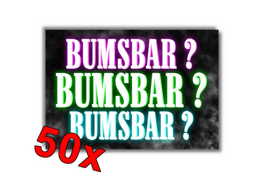 BUMSBAR BUMSBAR BUMSBAR Malle Sticker