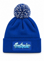 Blaue Frostbeule - Beanie mit Bommel
