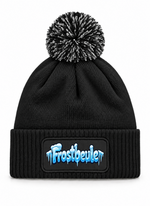 Blaue Frostbeule - Beanie mit Bommel