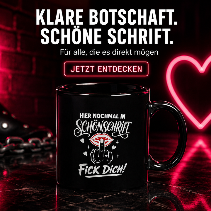 F*ck dich Schwarze glänzende Tasse