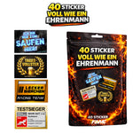 Voll wie ein Ehrenmann -Sauf Edition - Malle Sticker-Set (40 Sticker)