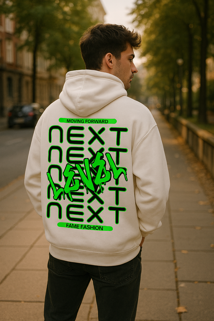 "NEXT LEVEL-Black/Green" Oversized Hoodie