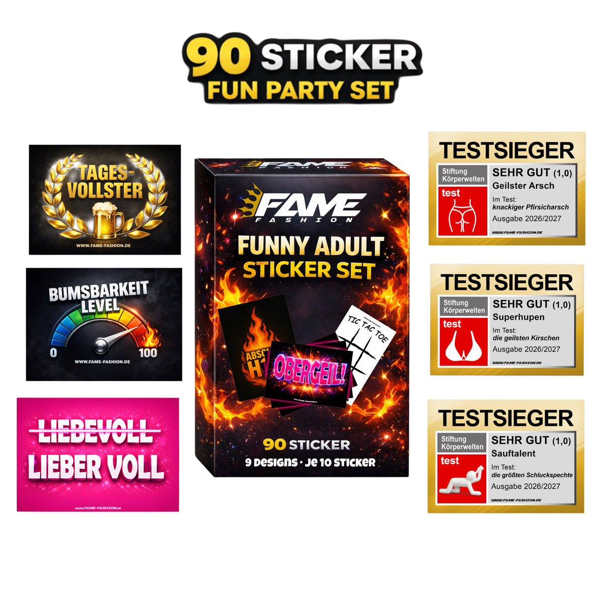 Sauf mich, kleb mich, lieb mich - Malle Sticker-Set (90 Sticker)
