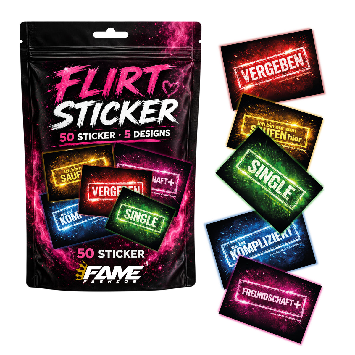 Flirt Malle Sticker-Set (50 Sticker)