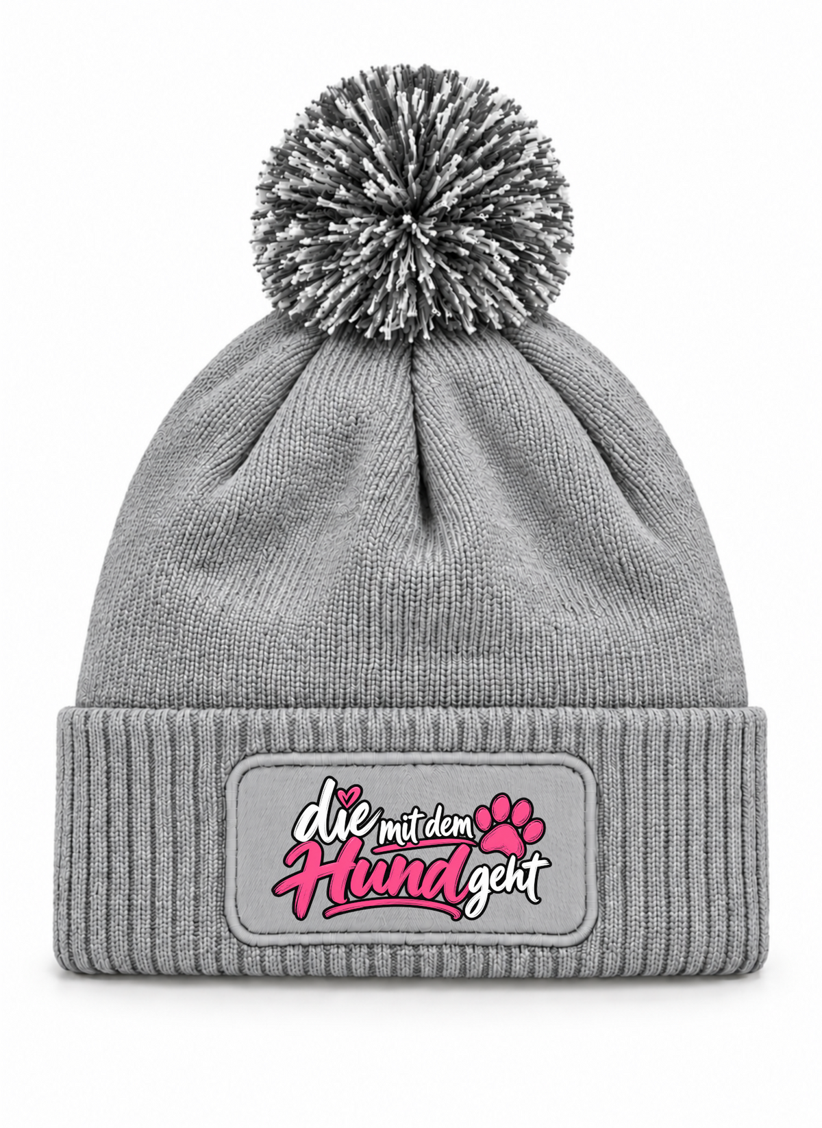 Die Mit dem Hund geht - Beanie mit Bommel