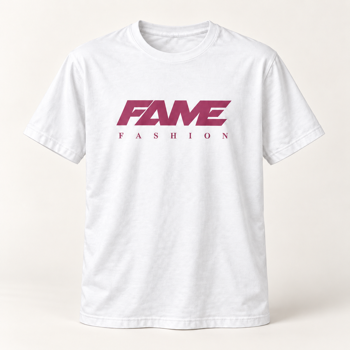 T-Shirt Fame Fashion White & Magenta