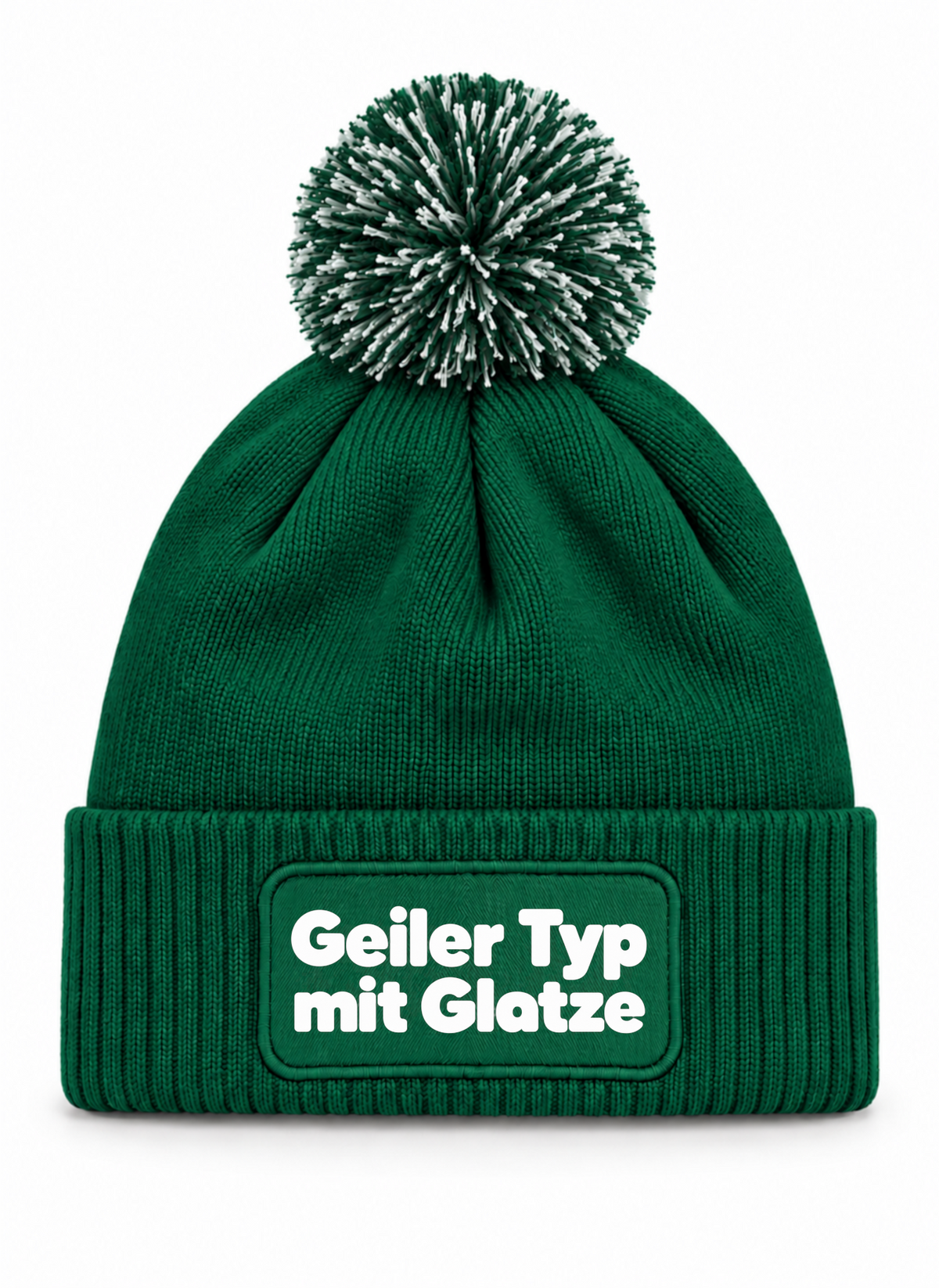 Geiler Typ mit Glatze - Beanie mit Bommel