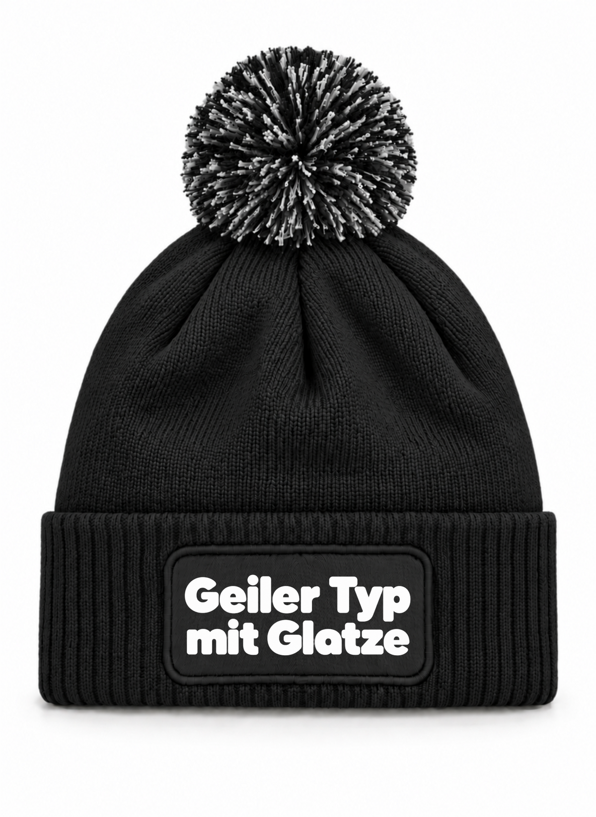 Geiler Typ mit Glatze - Beanie mit Bommel