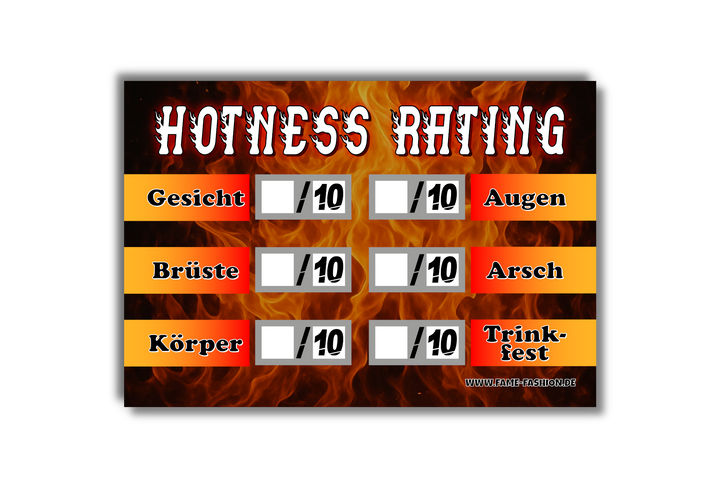 HOTNESS RATING Malle Sticker