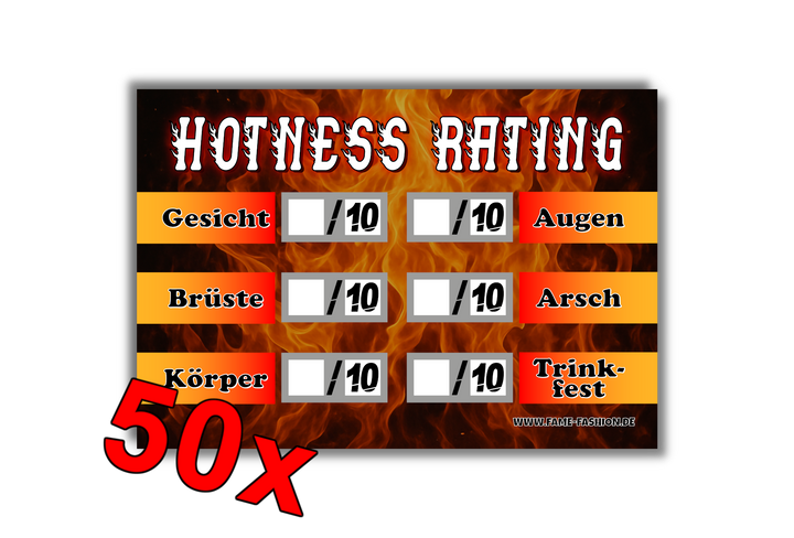 HOTNESS RATING Malle Sticker