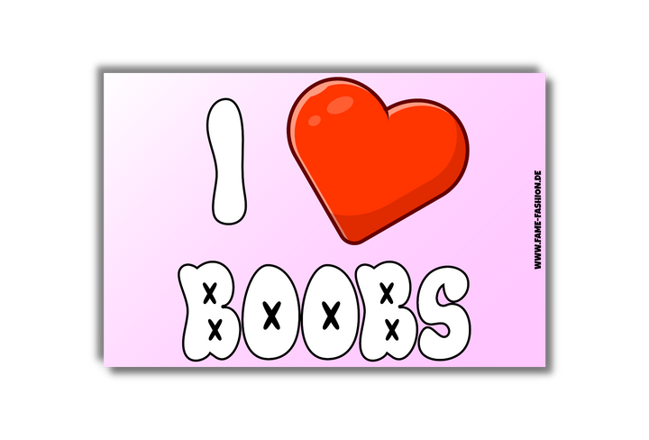 I LOVE BOOBS Malle Sticker