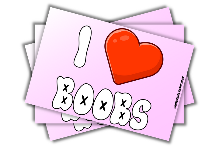 I LOVE BOOBS Malle Sticker