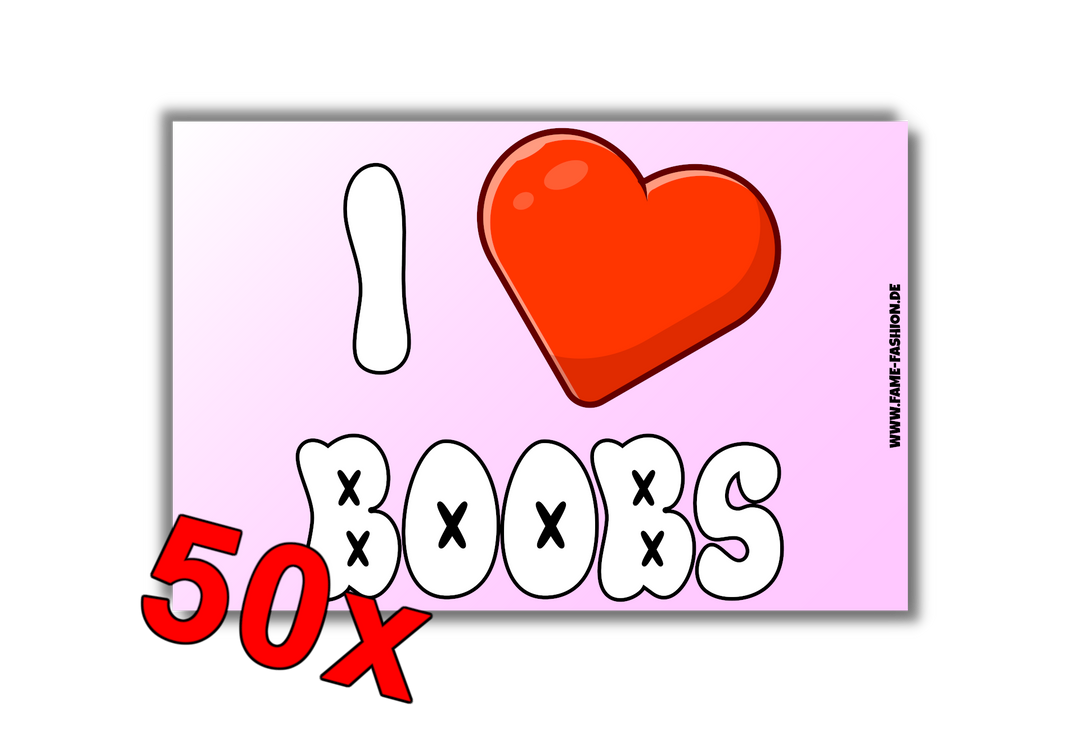 I LOVE BOOBS Malle Sticker