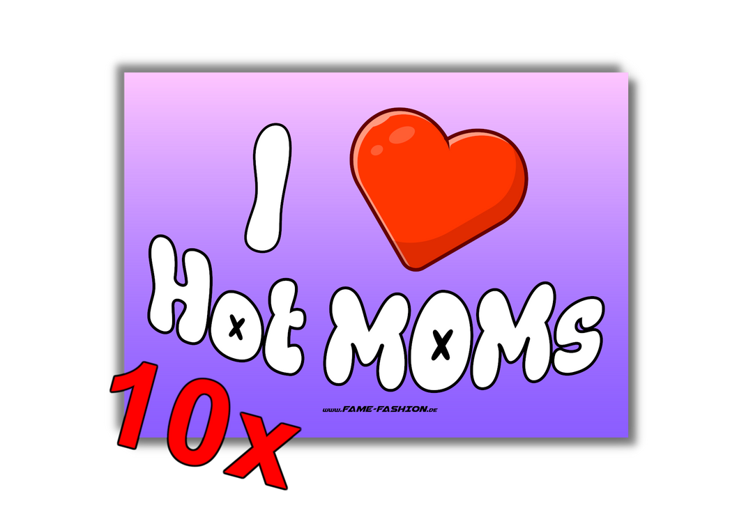 I Love HOT MOMs MALLE STICKER