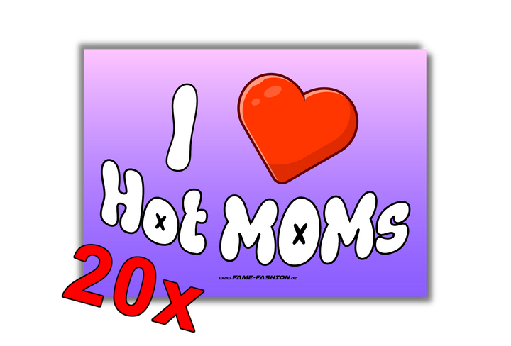 I Love HOT MOMs MALLE STICKER