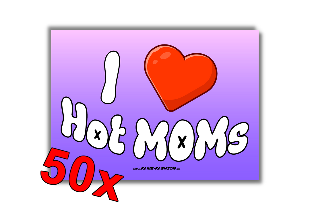 I Love HOT MOMs MALLE STICKER