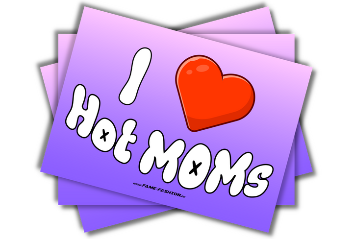 I Love HOT MOMs MALLE STICKER