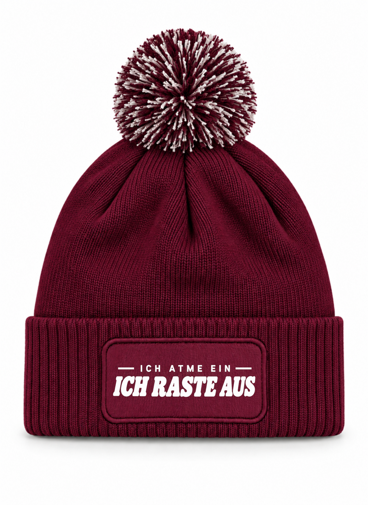 Ich Atme ein-Ich RASTE aus 1.0 - Beanie mit Bommel